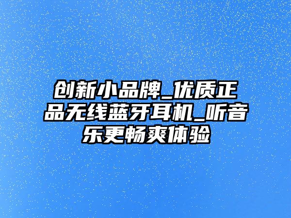 創(chuàng)新小品牌_優(yōu)質(zhì)正品無(wú)線藍(lán)牙耳機(jī)_聽(tīng)音樂(lè)更暢爽體驗(yàn)